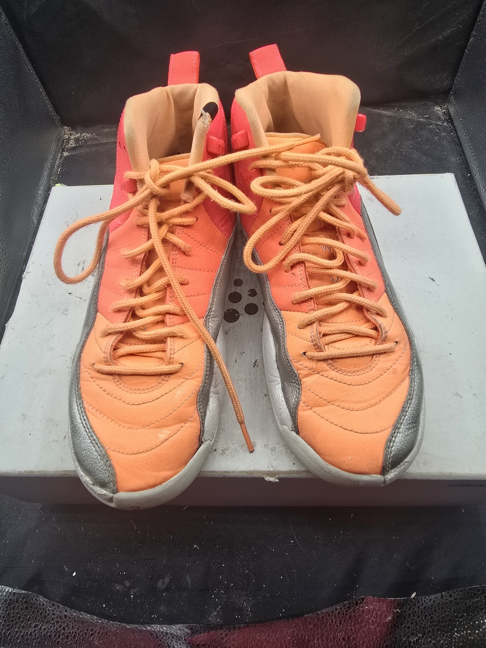 Jordan‎ Kids Orange and Red High-Top Sneakers